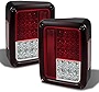 AKKON - For 07-17 Jeep Wrangler 18 JK Wrangler Red Clear Full LED Design Tail Lights Brake Lamps Replacement Left + Right