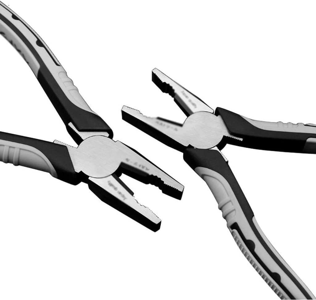 Juego de alicates combinados, alicates combinados multifunción, alicates universales CR-V endurecidos con aceite con mango de 2 componentes y superficies de agarre dentadas, alicates de corte de 3 tam