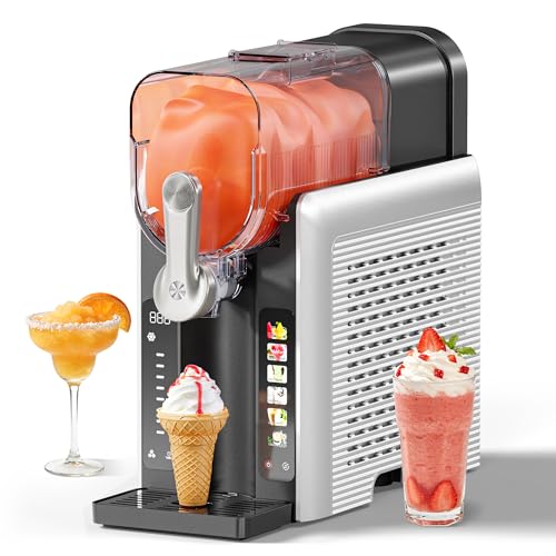 Image of Slushie Machine for Home, No Ice Needed Frozen Drink Maker with Auto-Clean, LED Display, Perfect for Margaritas, Frappes, Milkshakes and More, Family Gatherings & Home Bar, White, 1 Pack+6 Modes