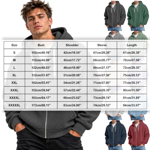 Mens Quarter Zip,Waffle Knit Long Sleeve Men Comfort Quarter Zip V Neck Sweatshirt 2026 Trendy Casual Loose Fit Golf Henley Hoodies,Black,L - image 4