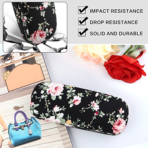 Image of Glasses Case Hard Shell Eyeglass Case for Women Fabrics Floral Retro Spectacle Case Box Portable