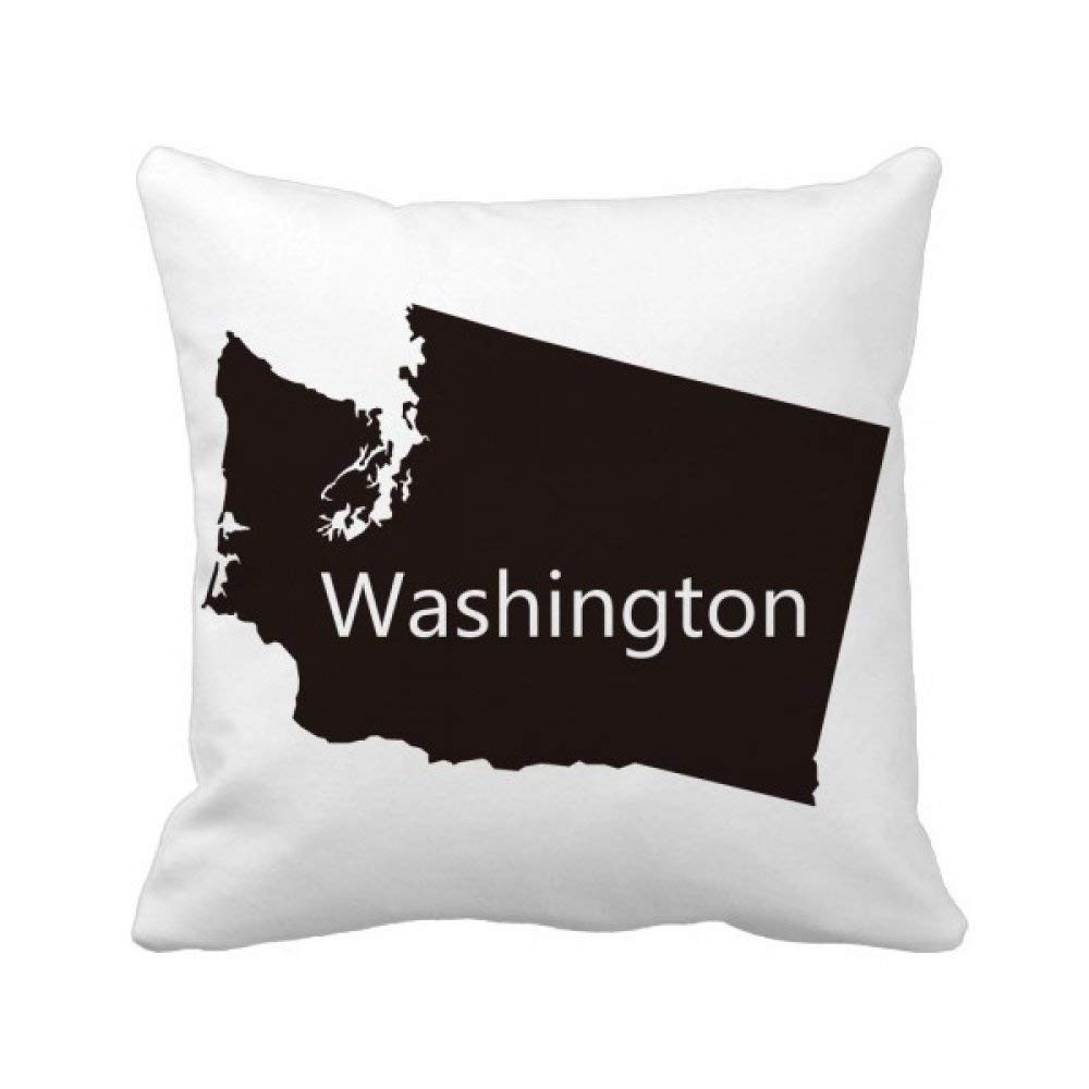Housse coussin Washington carte USA taie carrée décoration canapé