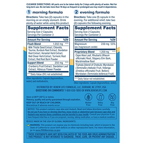 yhn Total Body Reset Adult 3-Day Cleanse Supplement, one 12-Count Box of Vegetarian Capsules of Renew Life 3-Day Cleanse Total Body,12 Count - Image 6