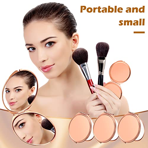 Espejo compacto doble cara 8 piezas color oro rosa miniatura 4