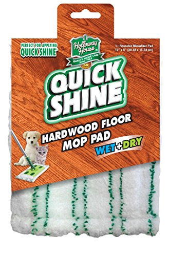 Quick Shine Hardwood Floor Cover Refill Mop Pad, White