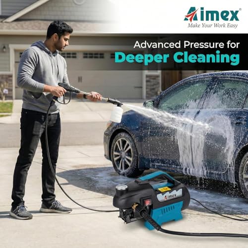 Image of Aimex Electric High Pressure Washer DT-6501, 1800W Powerful Motor, 120 Bar Pressure, 10L /Min Flow Rate, 10m Hose, Car Washer Machine for Car Bike Home Cleaning, High Pressure Jet Cleaner