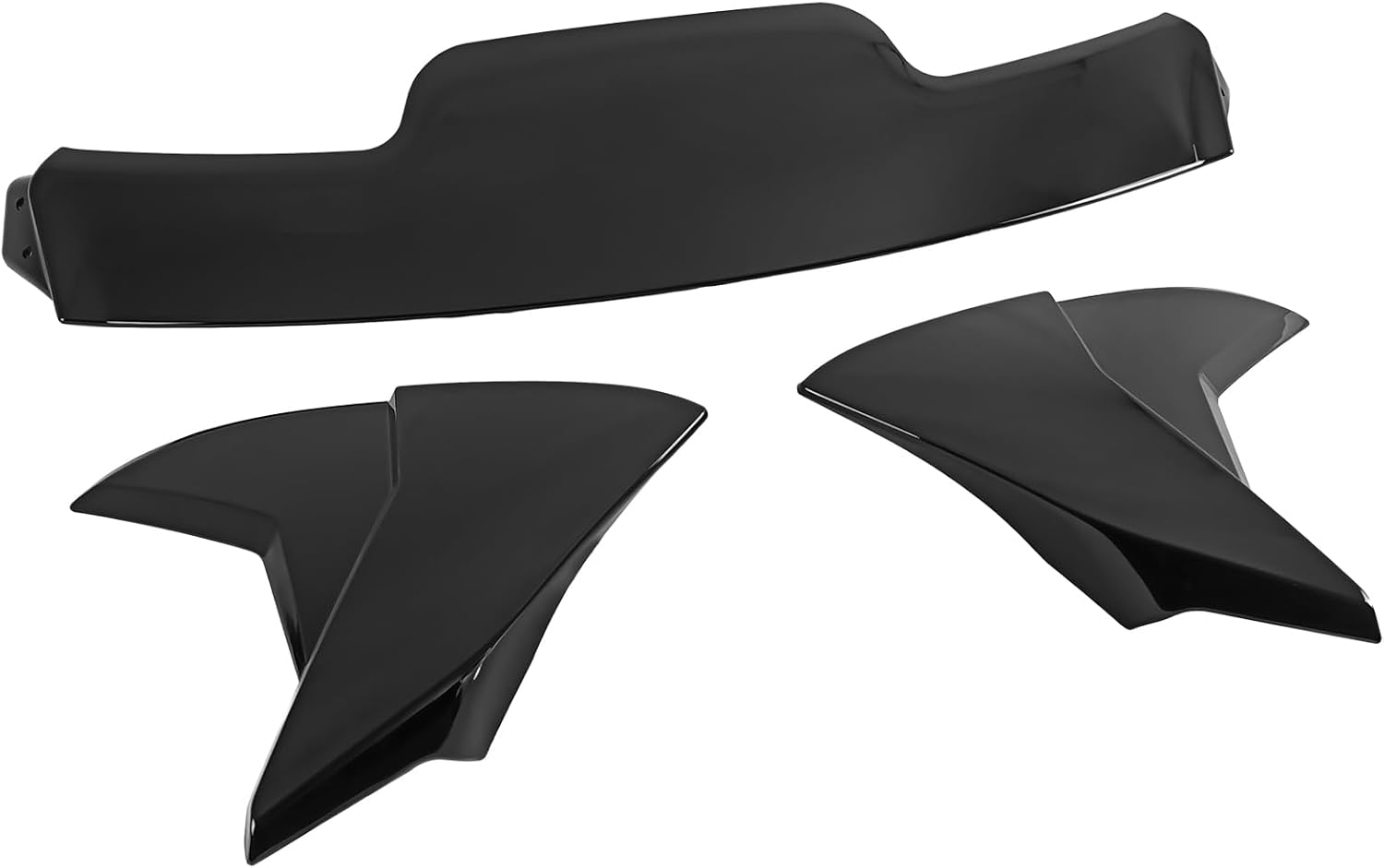 IKON MOTORSPORTS, Rear Window Roof Spoiler Compatible with 2019-2025 Toyota Corolla E210 Hatchback & GR Corolla, Painted Gloss Black ABS Top Roofline Windshield Visor Spoiler Wing 3PCS