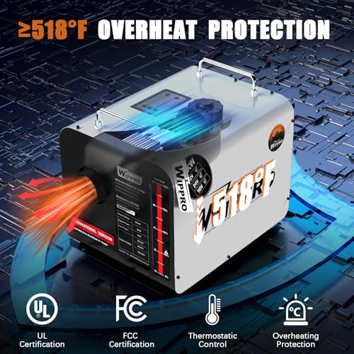 WIPPRO Diesel Heater 8KW, 12V/24V/110V Diesel Heaters All in One, 1.6Gal Diesel Air Heater with LCD Switch, Remote Control, for Campers, Car, RV Truck, Boat, Campervans, Caravans