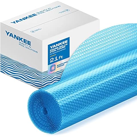 Solar Pool Cover for Round Pool by Yankee | Sapphire Series Solar Cover for Above Ground Pool | 21 ft | Keep Water Warm and Prevent Its Loss | Weatherproof Pool Solar Blanket Cover
