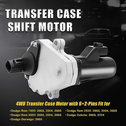 Image of 600-936 4WD Transfer Case Motor Fit for Dodge Dakota Durango 2003 2004 | Fit for Ram 1500 2500 3500 2003-2005 | OE# 5086345AA 5086345AB 6+2-Pins