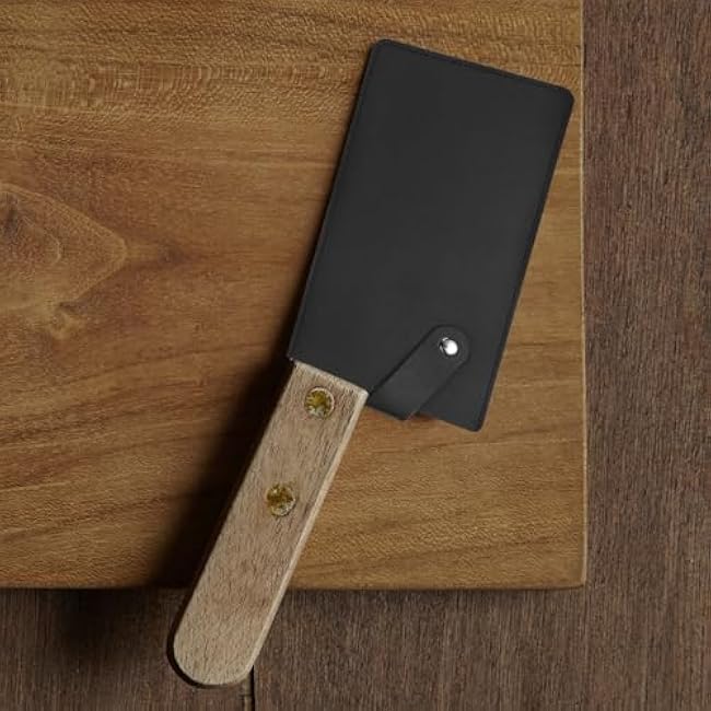 PATIKIL PU Leather Knife Meat Cleaver Sheath, Waterproof Chef Knife Guards Wide Knife Protector Cleaver Cover for Home Kitchen, Black