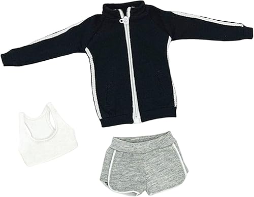 Almencla Ropa de muñeca femenina a escala 16, disfraz de mujer, figuras de muñeca, ropa de muñeca para muñecas de 12 pulgadas, color negro