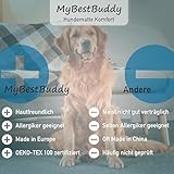 MyBestBuddy Hundekissen Komfort grau 80x60 cm L, allergikerfreundlich (100% Polyester), rutschfest - 40°C waschbar mit flauschigem Stoffbezug - Hundematte BZW. Hundebett für mittelgroße Hunde