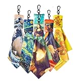 Glasses Cleaning Cloth, 6PCSWorld Classic Art Design Microfiber Eye Glass Cleaner Keychain Eyeglasses, Screens Lenses Sunglasses, Double Sided Printing Cleaning Wipes Portable Travel Ideal Art Gift