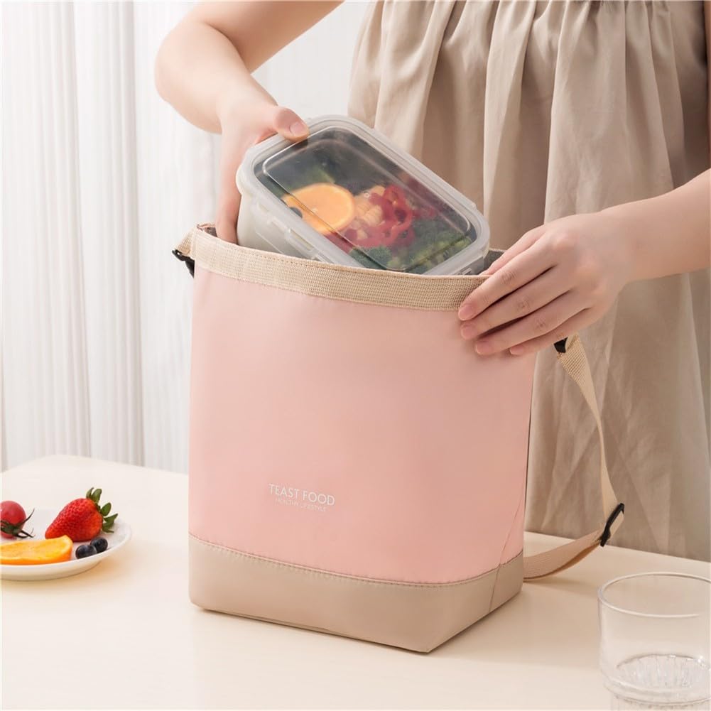 Sac à déjeuner isotherme de grande capacité pour femme – Boîte thermique de qualité alimentaire avec fermeture éclair – Tissu Oxford 28 x 20 x 15 cm (gris)