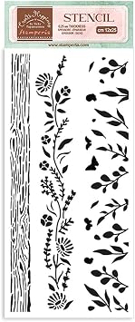 Stamperia Stencil 4.72"X9.84"-Create Happiness Welcome Home Nature KSTDL77
