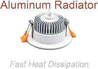 Vista 4 de Iluminación empotrable LED regulable de 2.5 pulgadas, luz descendente de 5 W, luz blanca diurna de 6000 K, CRI 80 con controlador LED, como lámpara