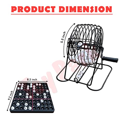 Image of Toy Park Black & White Classic Tambola Housie Game Indoor Family Fun Game Bingo Roller Balls Tombola Deluxe Number Board Set, Party Games for Kids & Adults