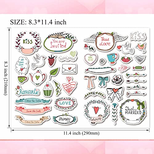 Wedding Planner Stickers Love Engagement Scrapbooking Stickers12 Sheets,610+ Stickers For Wedding,Envelopes,Gift Boxes,Bags,Holiday Gifts,Greeting Cards,Birthday Parties,Planners #TOP2
