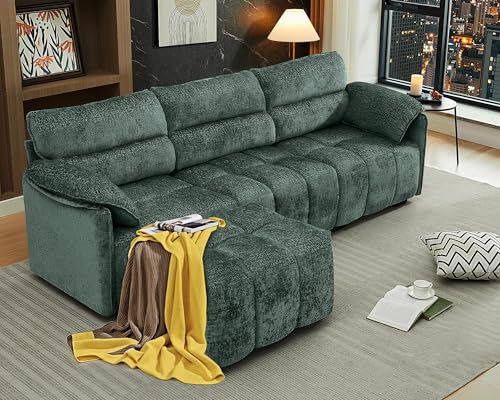 Urhanherry 103" Chenille L-Shaped Couch (Green) Urhanherry 103" Chenille L-Shaped Couch (Green)