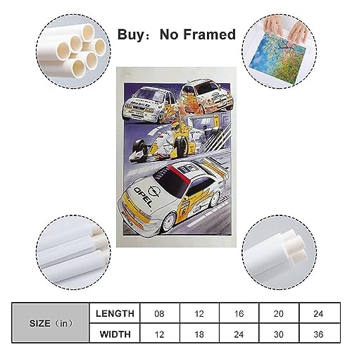 NOHF Anime-Auto-Poster für Opel Calibra, Wandkunstdruck, Retro-Ästhetik, Raumdekoration, Bürodekoration, 30 x 45 cm, ungerahmt