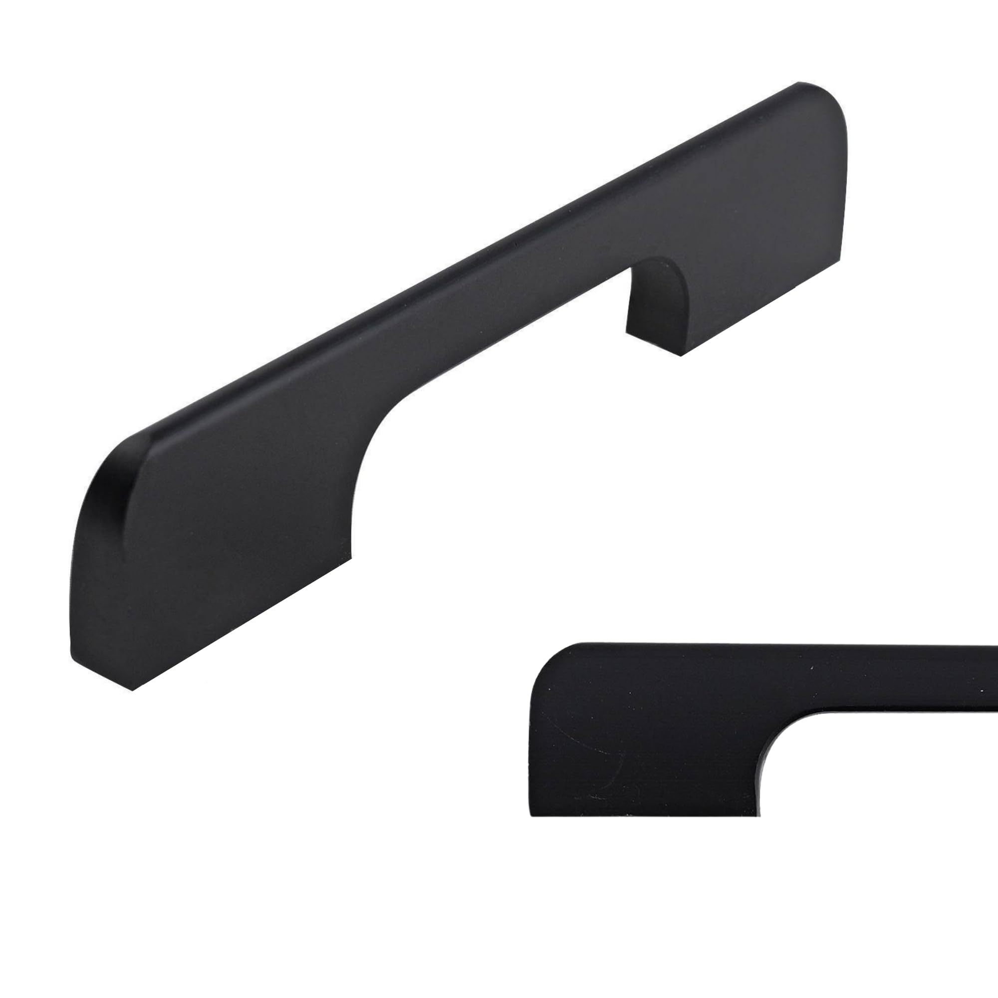 keypak 10 Pack Smooth Slim Kitchen Cupboard Handles, 96mm Hole Centres – Matt Black, Cabinet Pull Handles for Wardrobe Doors, Chest of Drawers, Other DIY Furniture Renovations
