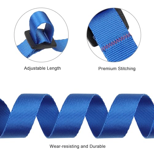 Image of Buckle Straps, Adjustable Nylon Straps, Blue 4 Pack (4'x0.75 inch) | Packing Strap Nylon Travel Belt Nylon Backpack Accessory with Buckle Clips for Suitcases, Packing, Travel, Hiking