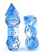 Polyhedral Dice Set D&D Gaming Dice – Blue Aurora Transparent Gradients Dice for Dungeons and Dragons MTG RPG Role Playing Table Game including Pouch