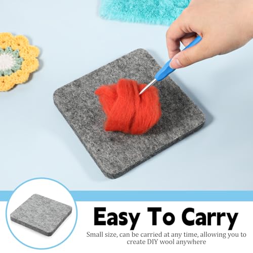 Image of Aeaocvo Needle Felting Pad, Grey Sponge Pad, 6x6 in Needle Felting Mat for Any Wool Felt Supplies