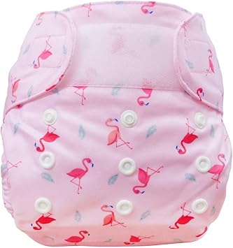 Cheekaaboo Nappy Changing,Nappies,Cloth Nappies,Swim Nappies Cheekaaboo Adjustable Reusable Swim Diaper Potty Training Pants Cloth Diaper for Baby and Toddler, 6-36 Months, Pink/Flamingo