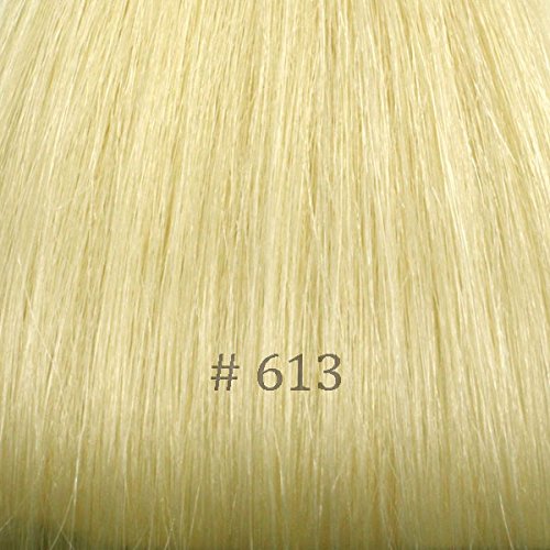 25 Strands Straight Micro Ring Links Locks Beads Keratin Stick I Tip Human Hair Extensions Color # 613 Platinum Blonde