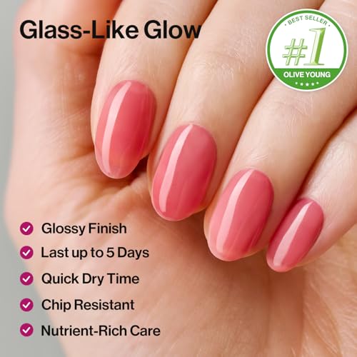 Image of ohora 2-in-1 Sheer Nail Polish & Strengthener - Grape | Tinted Nail Concealer | Nail Hardener for Weak, Damaged Nails | Nail Care Polish with Glossy Finish | Glazed-Syrup Formula, 15 mL