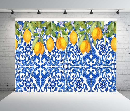 Fondo fotográfico BELECO 7x5 pies Azul y Amarillo miniatura 3