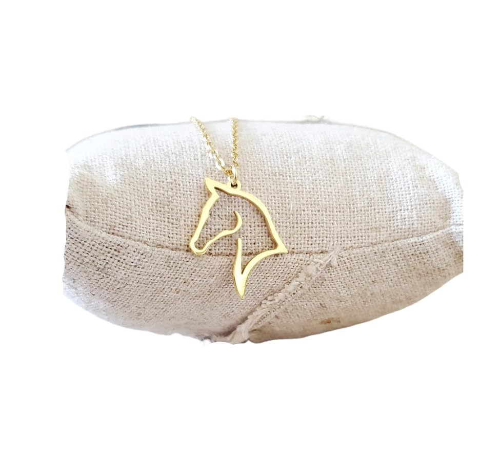 Collier Cheval acier inoxydable Or/Argent (45, Or)