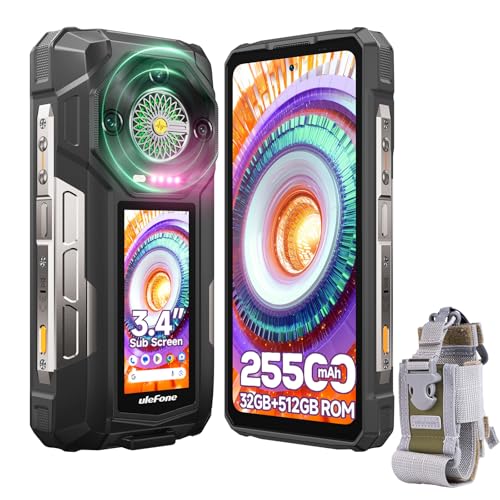 Ulefone Armor 33 Pro 5G Dual Screen Rugged Phone 6.95 FHD 120Hz + 3.4 Screen 25500mAh (66W) 32GB+512GB 50MP+50MP+64MP+32MP Infinite Halo 118dB Speaker Package with Armor Molle Holster