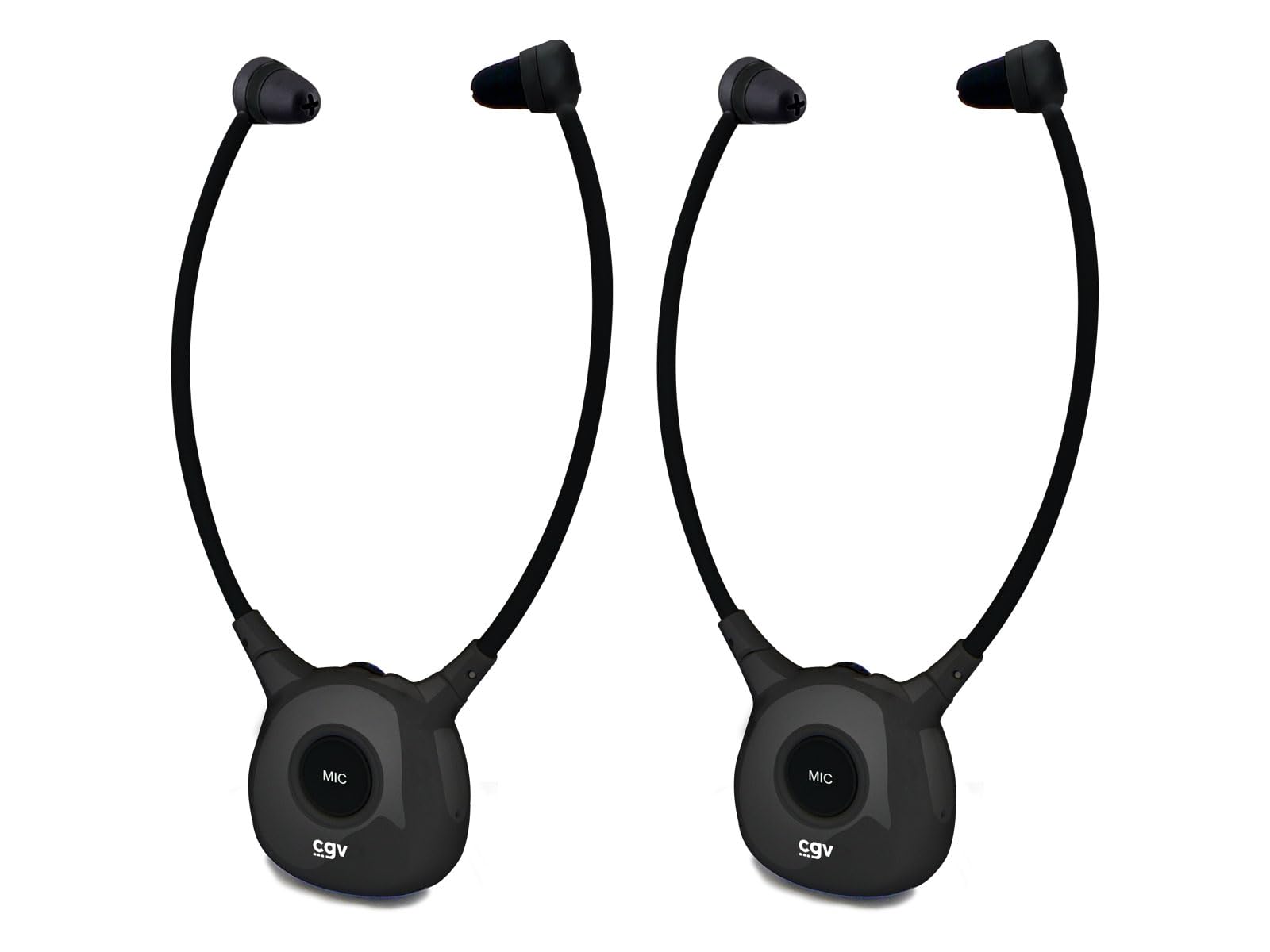 CGV | DOLFIN Onyx Duo Casques Audio stéthoscopiques TV/HiFi sans Fil | Recharge 2 batteries, assistant auditif, micro intégré, réglage du volume pour chaque oreille, égaliseur
