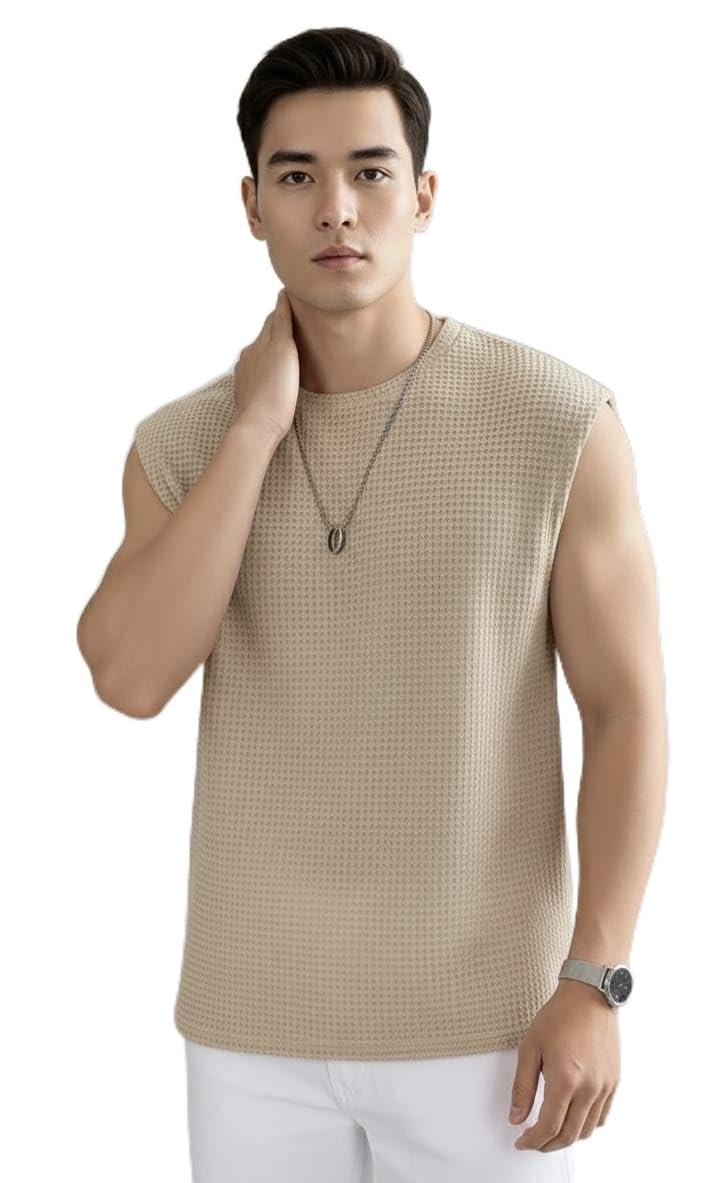 Ariv Men's Sleeveless Polyester Blend Sando, Dry Fit Gymwear, Waffle Knit Workout Vest, Tie Dye Pattern, Regular Fit-image-12
