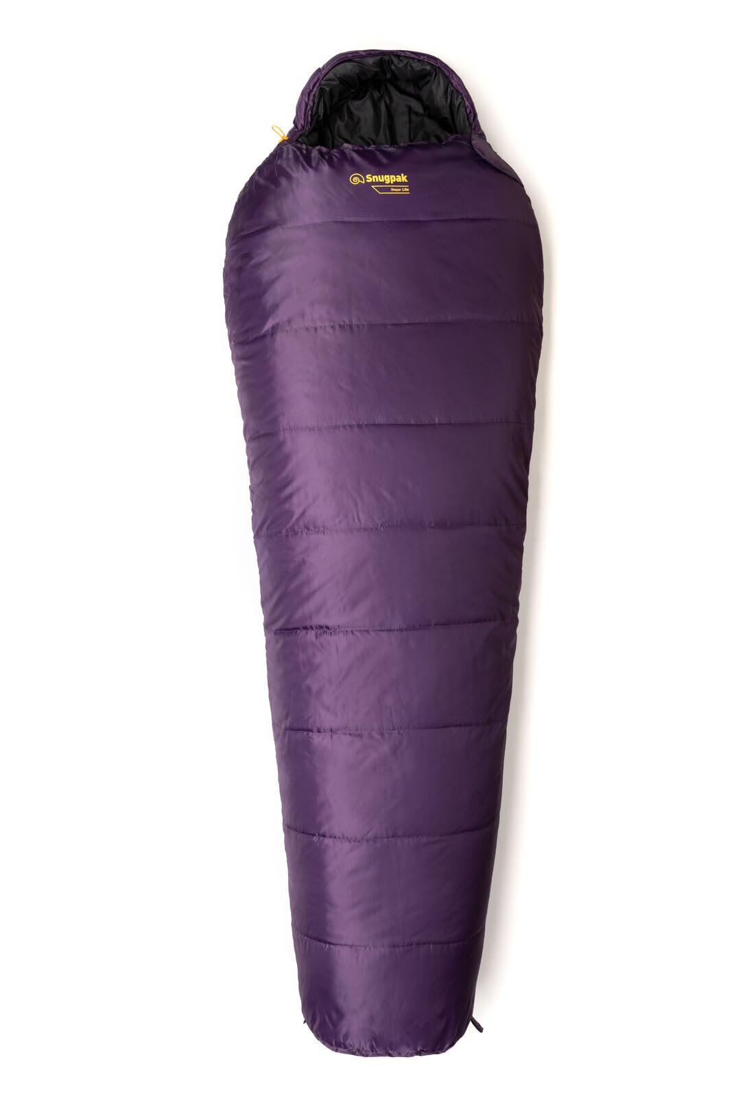 Snugpak Sleeper Lite WGTE Sleeping Bag - Mummy Sleeping Bag with Isofibre Insulation, Adjustable Hood, Shoulder Baffle, Side Zips, Anti-Snag Zipper for Camping & Cold Weather - Purple