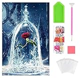 ✔ Verpackungskonfiguration: Rosendiamantbilder 35 * 45 cm, runder Diamant, Werkzeugstift, Diamantbehälter, fester Kleber.