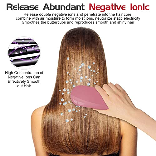 Ionic Hair Brush, Negative Ion Hair Brush, Ionic Brush For Frizzy Hair, Portable Electric Ionic Hair Brush, Scalp Massager Hair Growth Brush Anti Static, For All Hair Types (Pink) #TOP3