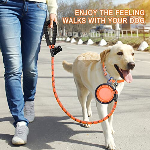 Barkbay Dog Leashes For Large Dogs Rope Leash Heavy Duty Dog Leash With Comfortable Padded Handle And Highly Reflective Threads 5 Ft For Small Medium Large Dogs(Orange) #TOP6