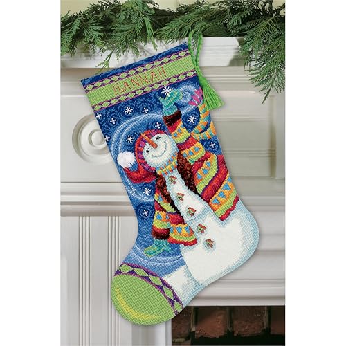 Dimensions Needlecrafts Needlepoint, Happy Snowman Stocking - 71-09143