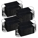 Trimming Shop 10PCS Black Disposable Face Masks - With 3 Ply Non-Woven Material - Breathable Face Masks Elastic Ear Loops & Comfortable Nose Mouth Cover Masks - Image 1