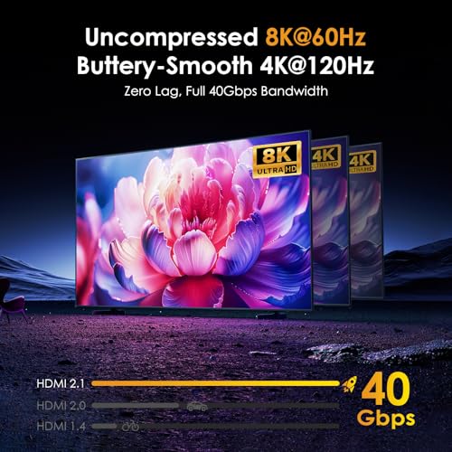Image of 3-Port 8K@60Hz HDMI Switch with AV Input, 2X HDMI & 1x RCA to HDMI Converter Supports HDR10, HDCP 2.2, 3D with IR Remote Control, Compatible with Xbox /PS2 /Nintendo Switch,Xbox,PS5 /PS4,Roku,Apple TV