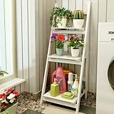 XXJJDT LYX Folding Flower Stand, Flower Stand Fold Simple Solid Wood Shelf Landing Bookshelf Shelf B