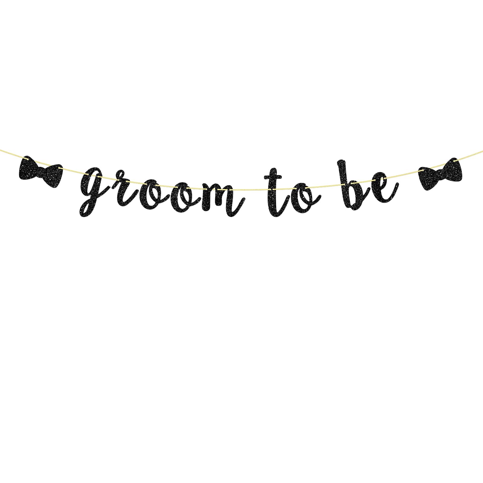 Groom to Be Banner Wedding Engagement Party Banner Bachelor Party Decorations Black Glitter