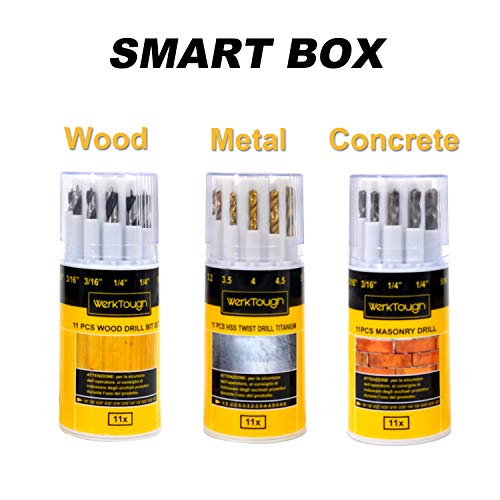 Uniteco 11-Pcs Wood Drill Bit Set Woodworking Brad Point Bit Set E01008 #TOP2