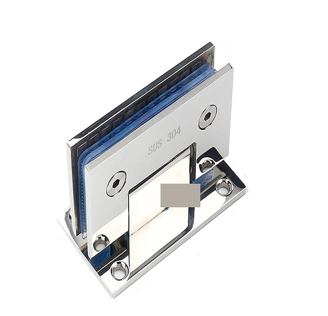 2Pcs 180° Stainless Steel Frameless Glass Door Hinge(Mirror)