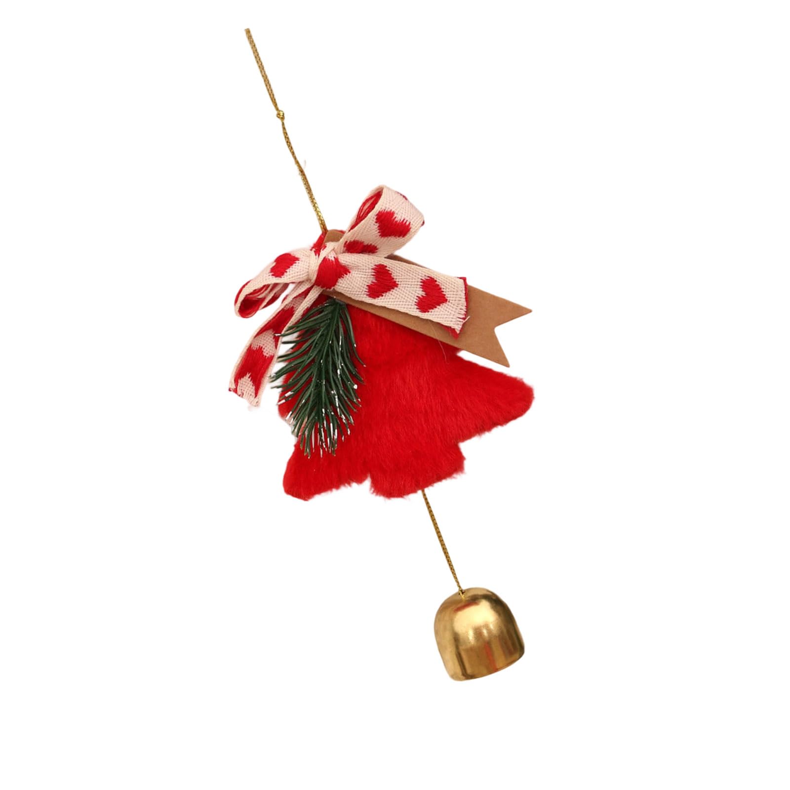 carotoe Christmas Tree Bells Hanging Decoration Christmas Cloth Bells Ornament for Door Tree Home Party Decoration Seasonal