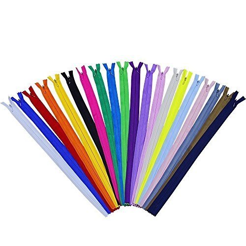 HTINAC Ritssluitingen, 100 stuks, onzichtbare ritssluitingen, 3 # trek het hoofd voor kunsthandwerk op maat, kleding 35,5 cm (20 kleuren).